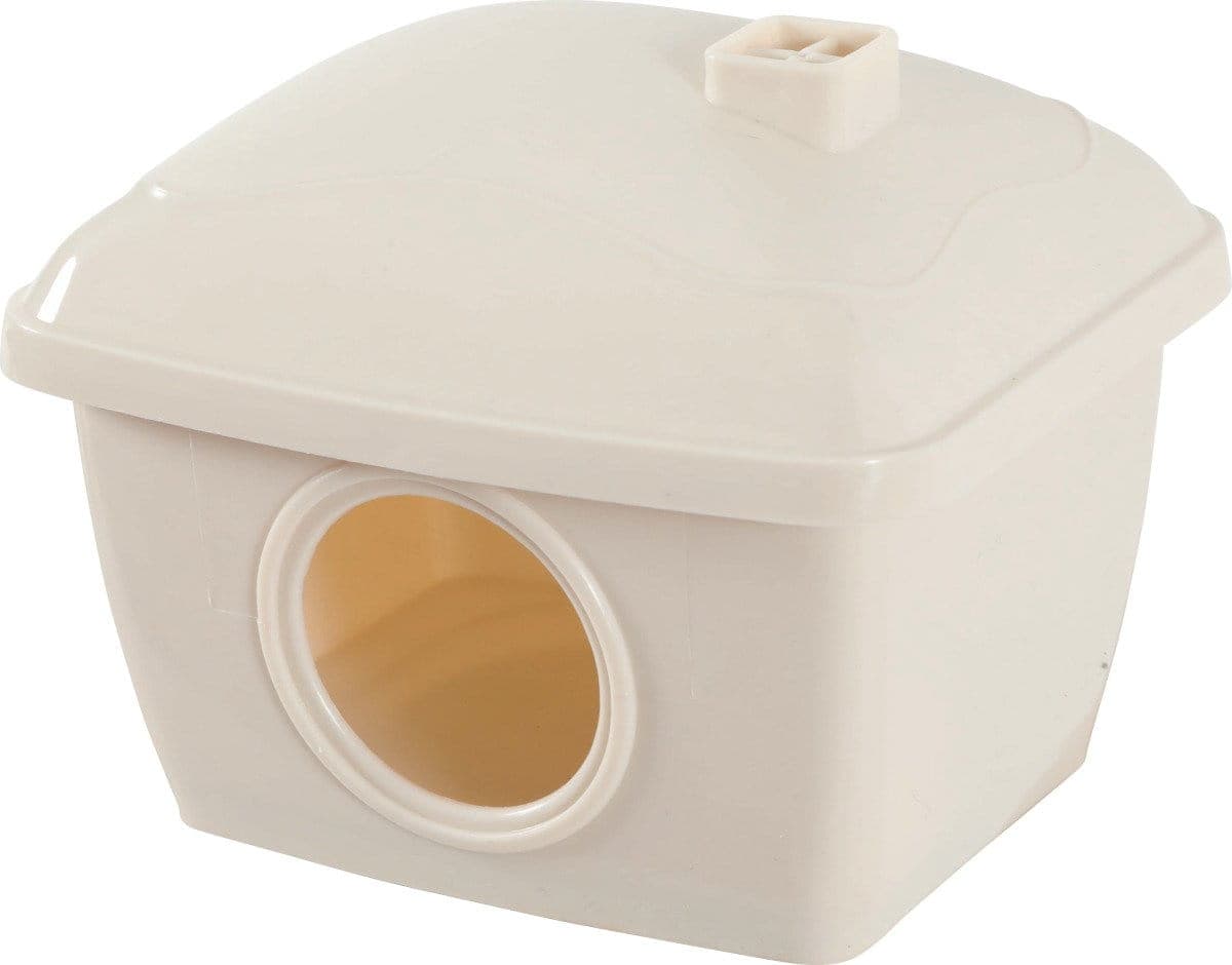 ZOLUX Kunststoffhaus für Hamster mit beweglichem Dach – 130 × 110 × 120 mm, Farbe: Beige