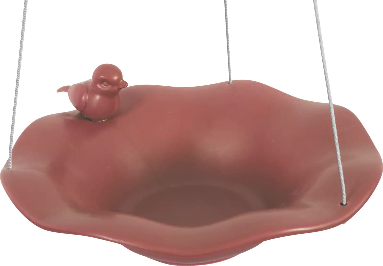 Zolux Keramik-Tränke/Badebecken mit Figur für den Garten für Vögel, Farbe Ziegelrot