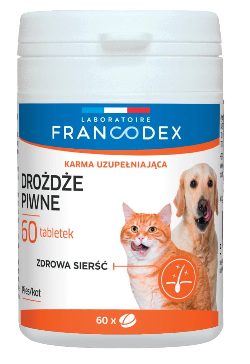 FRANCODEX Bierhefe für Hunde und Katzen mit Lebergeschmack - 60 Tabletten