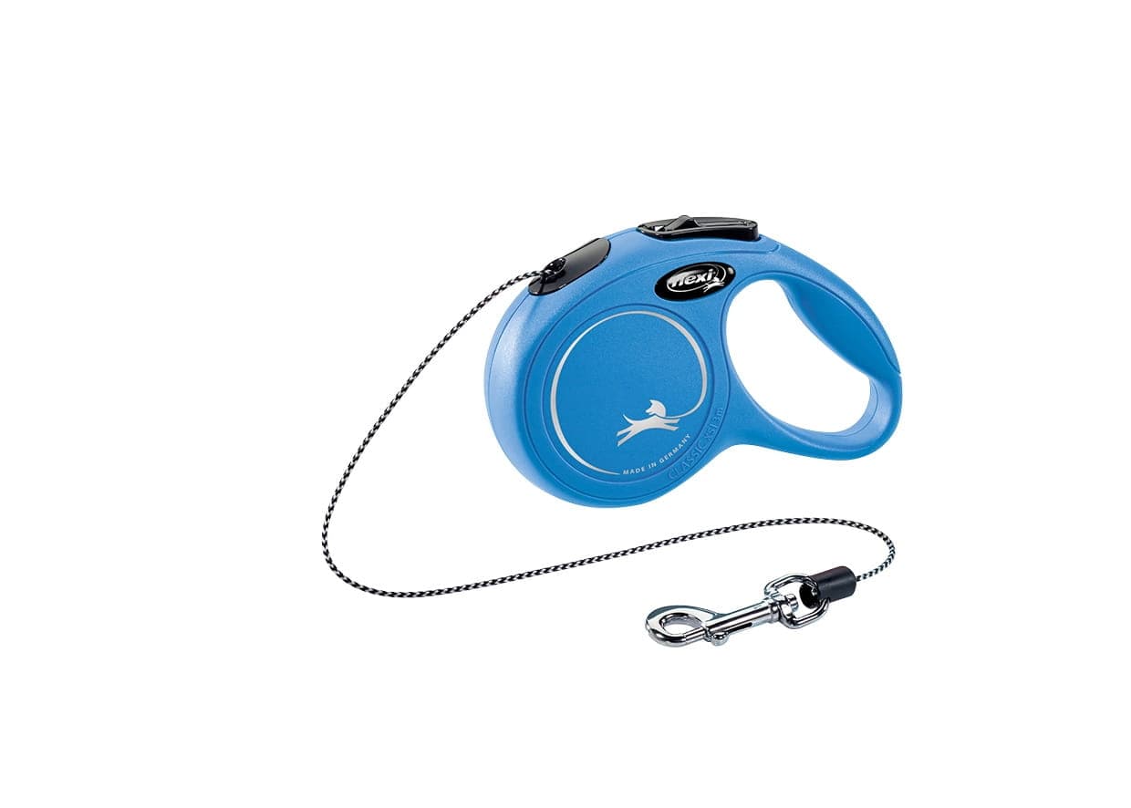 FLEXI Automatikleine für Hunde NEW CLASSIC – Seil XS, 5 m, Farbe: Blau