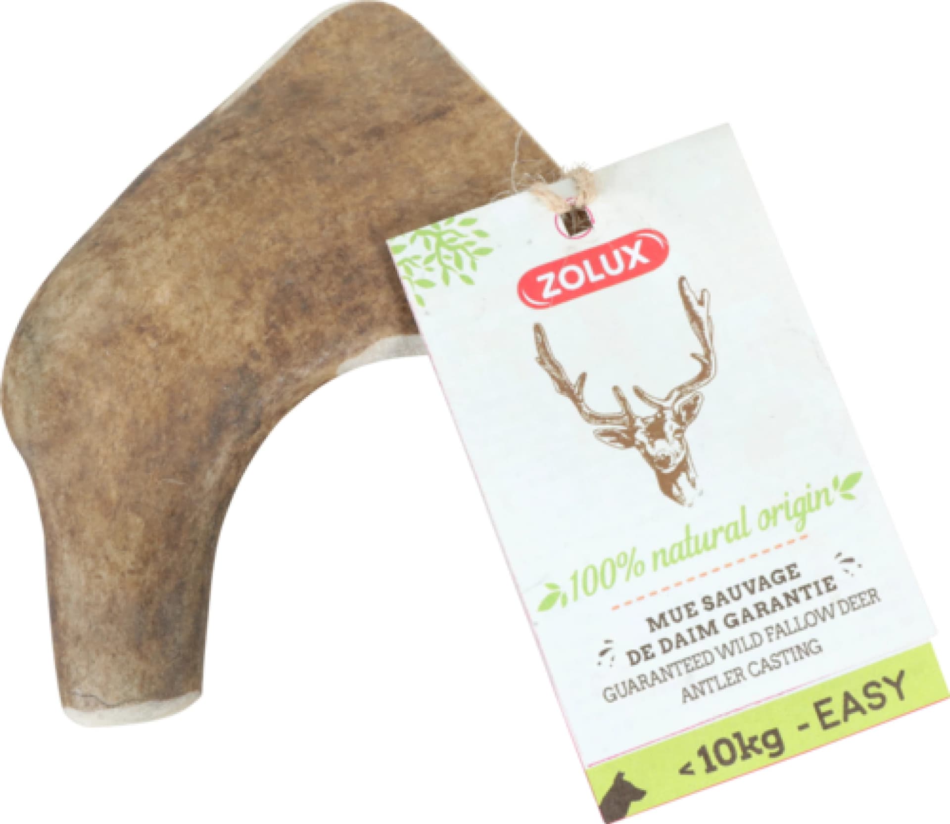 ZOLUX Natürlicher Snack für Hunde – Damhirschgeweih EASY Größe S