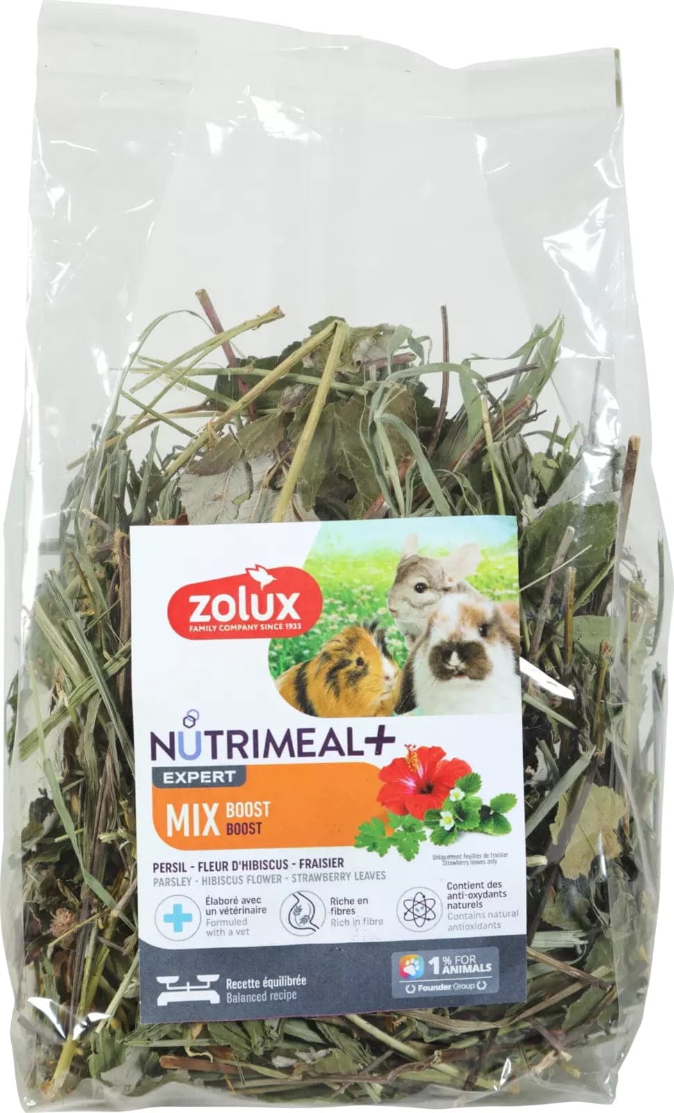 ZOLUX Anregende Mischung für Kaninchen/Meerschweinchen/Chinchilla NUTRIMEAL MIX 100g