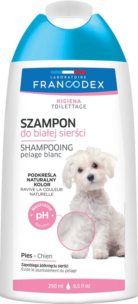 FRANCODEX PL Shampoo für Hunde mit weißem Fell, ohne Parabene, 250 ml