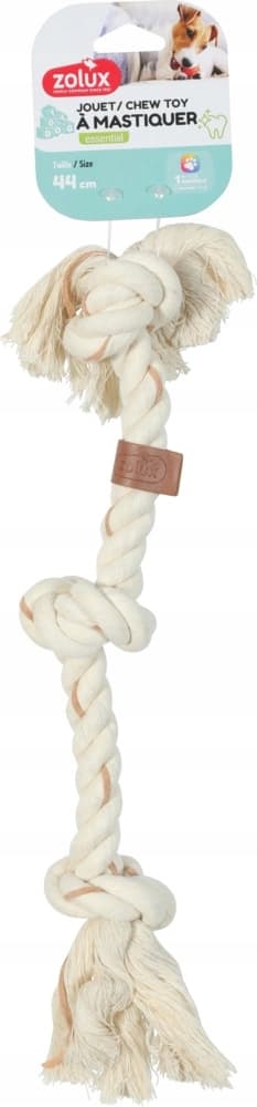 ZOLUX LEATHER TOUCH Kauspielzeug für Hunde, Knoten-Seil, 44 cm