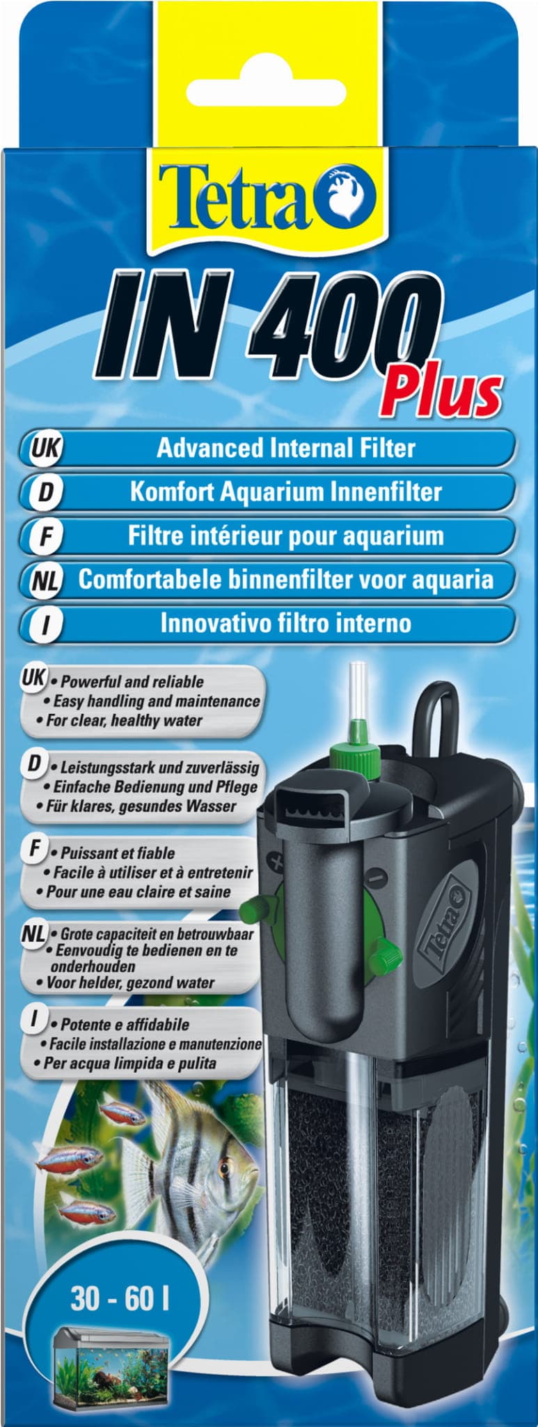 TETRA IN plus Innenfilter IN 400 – Innenfilter für Aquarien 30–60 l