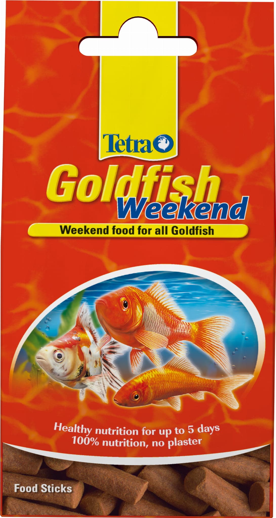 Tetra Goldfish Weekend - Futter in Form von gehärteten Sticks zur Fütterung aller Goldfischarten und anderer Kaltwasserfische am Wochenende oder im Urlaub. Die Sticks lösen sich langsam auf, bieten Nahrung für bis zu 5 Tage, haben einen hohen Gehalt an lebenswichtigen Mineralien und Proteinen, werden in einem speziellen Verfahren ohne Härtemittel hergestellt und verursachen keine Trübung oder Verschlechterung der Wasserqualität.
