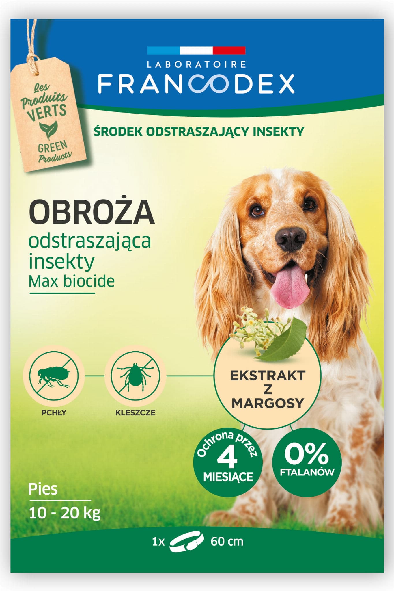 FRANCODEX Insektenschutzhalsband für Hunde von 10 bis 20 kg, 60 cm