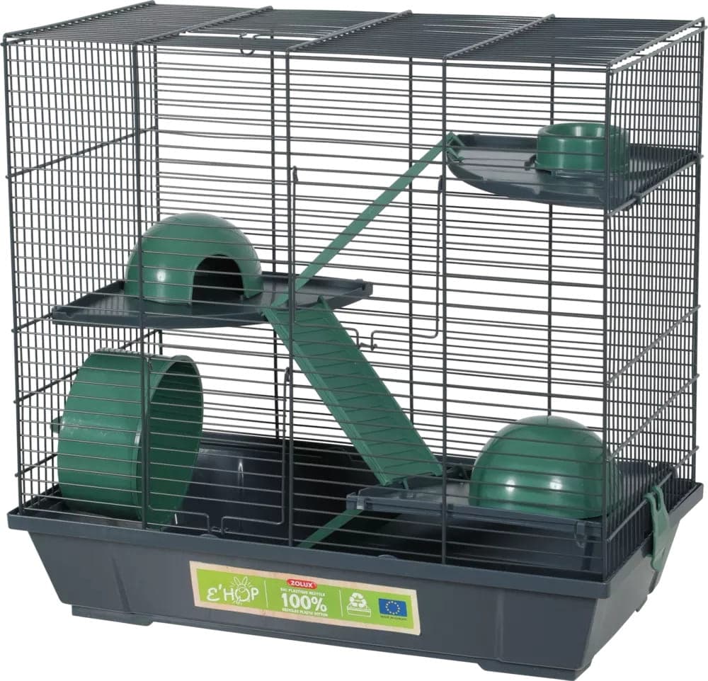ZOLUX Käfig für Hamster EHOP 50 cm, dreistöckig, grün
