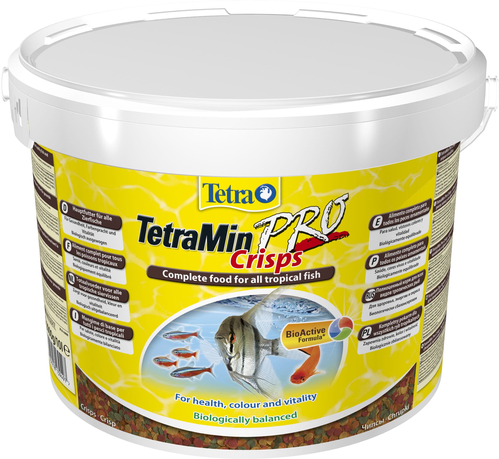 TETRA TetraMin Pro Crisps 10 L Eimer, Futter für Aquarienfische
