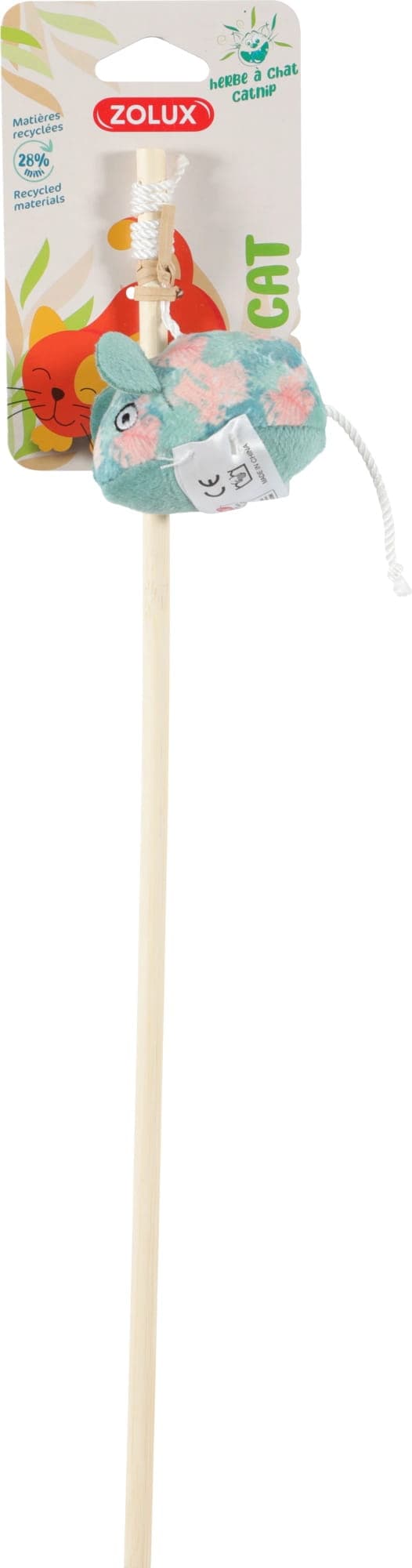 ZOLUX Katzenspielzeug Angel mit Maus, Blätter ETHICAT 40 cm