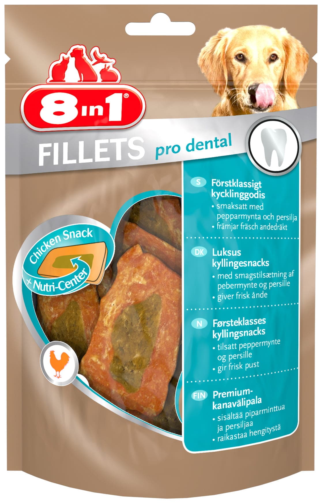 8in1 Hundesnack Dentalkauen Filets S 80g
