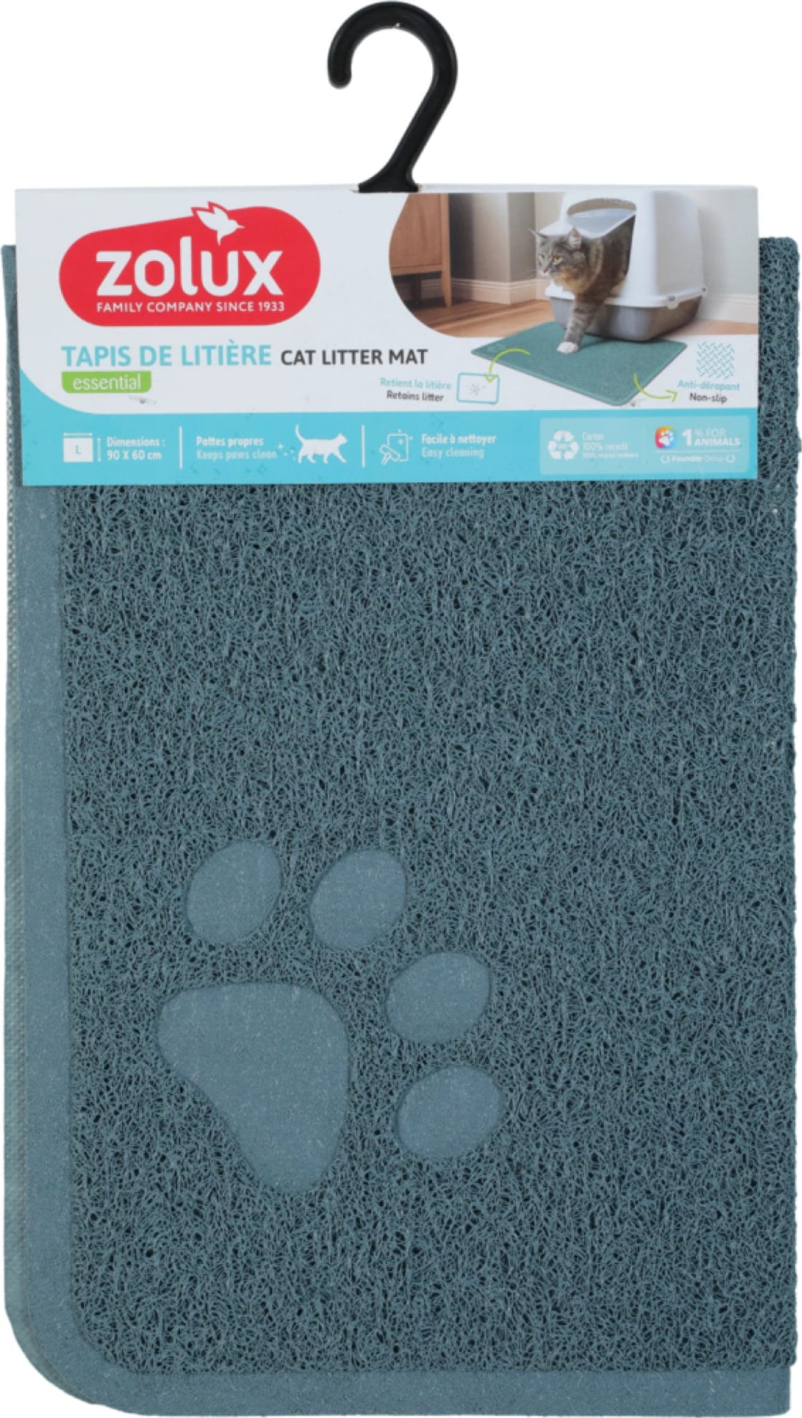 ZOLUX Katzentoiletten-Matte blau L Giant 60x90 cm