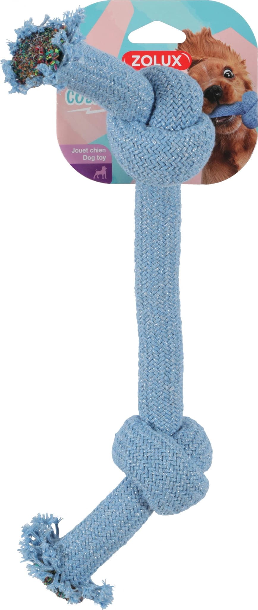 Zolux Hundespielzeug aus Seil mit 2 Knoten COSMIC, 35 cm