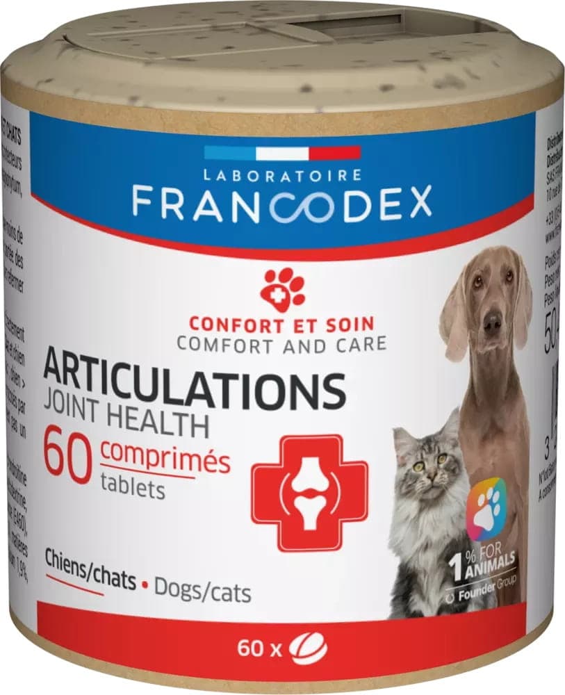 FRANCODEX Nahrungsergänzungsmittel, Gesunde Gelenke für Hunde und Katzen 60 tab.