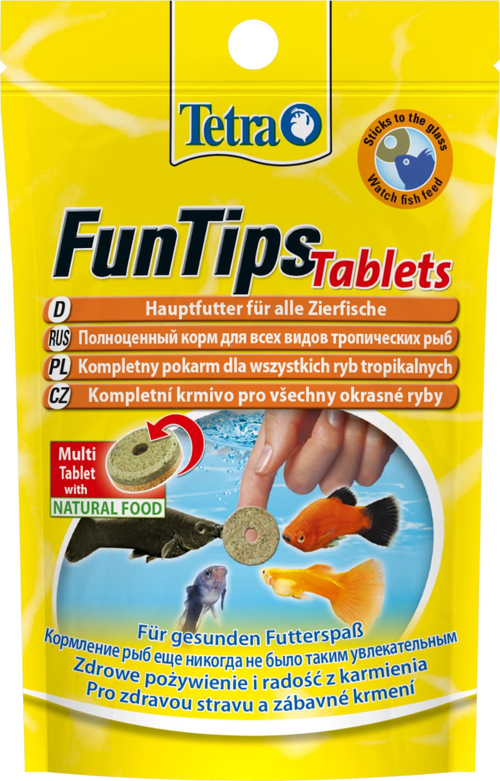Tetra FunTips Tablets - Tabletten mit Futter an der Aquarienscheibe befestigt - Möglichkeit, die Fische beim Füttern zu beobachten