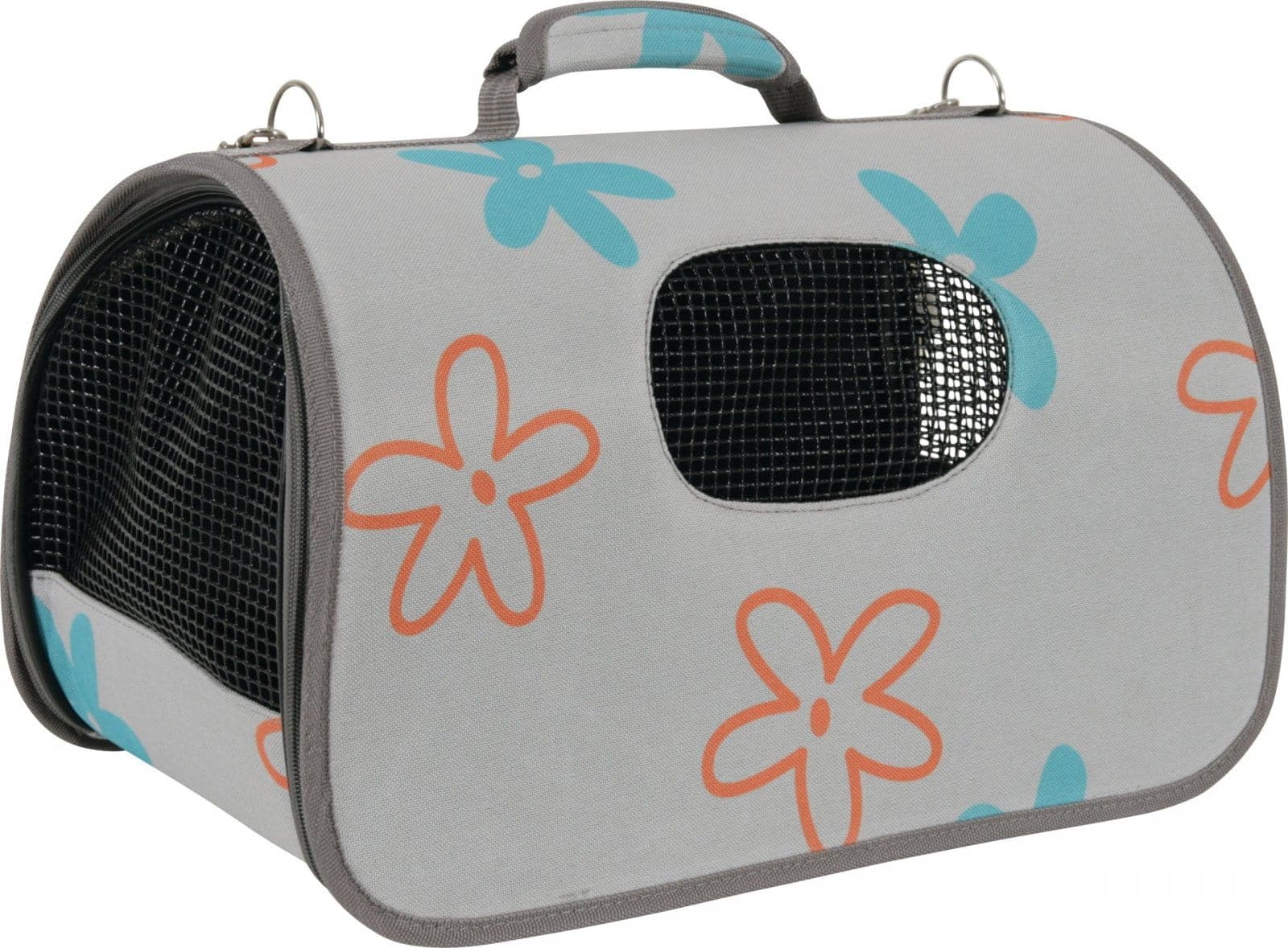 Zolux Transporttasche für Hunde und Katzen FLOWER klein Grau