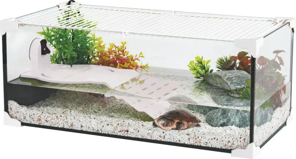 ZOLUX Aquaterrarium für Wasserschildkröten KARAPAS AQUA PRO 50x25x20 cm weiß