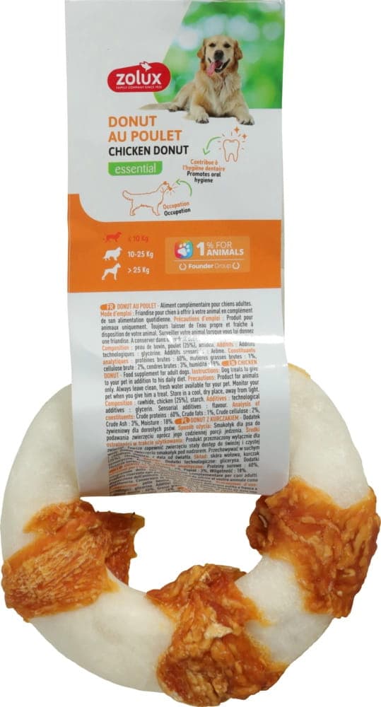 ZOLUX Kausnack für Hunde – Donut mit Huhn, 7 cm