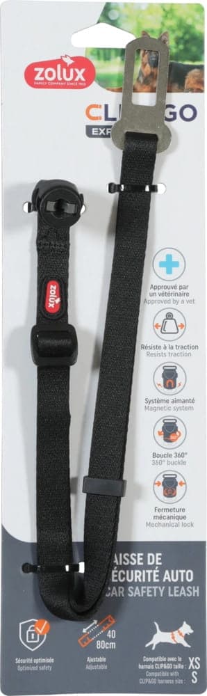 ZOLUX Hunde-Autosicherheitsgurt für Geschirr CLIP&GO XS/S