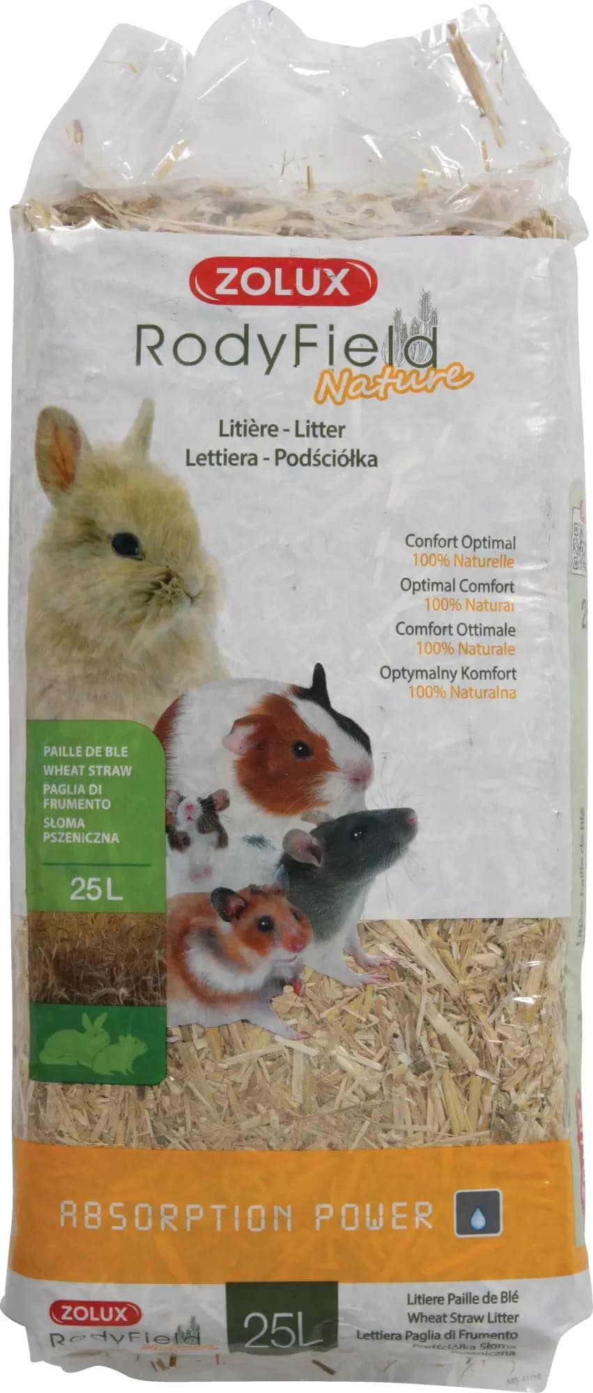 ZOLUX Naturstreu für Nagetiere und Kleinsäuger RodyField 25 l
