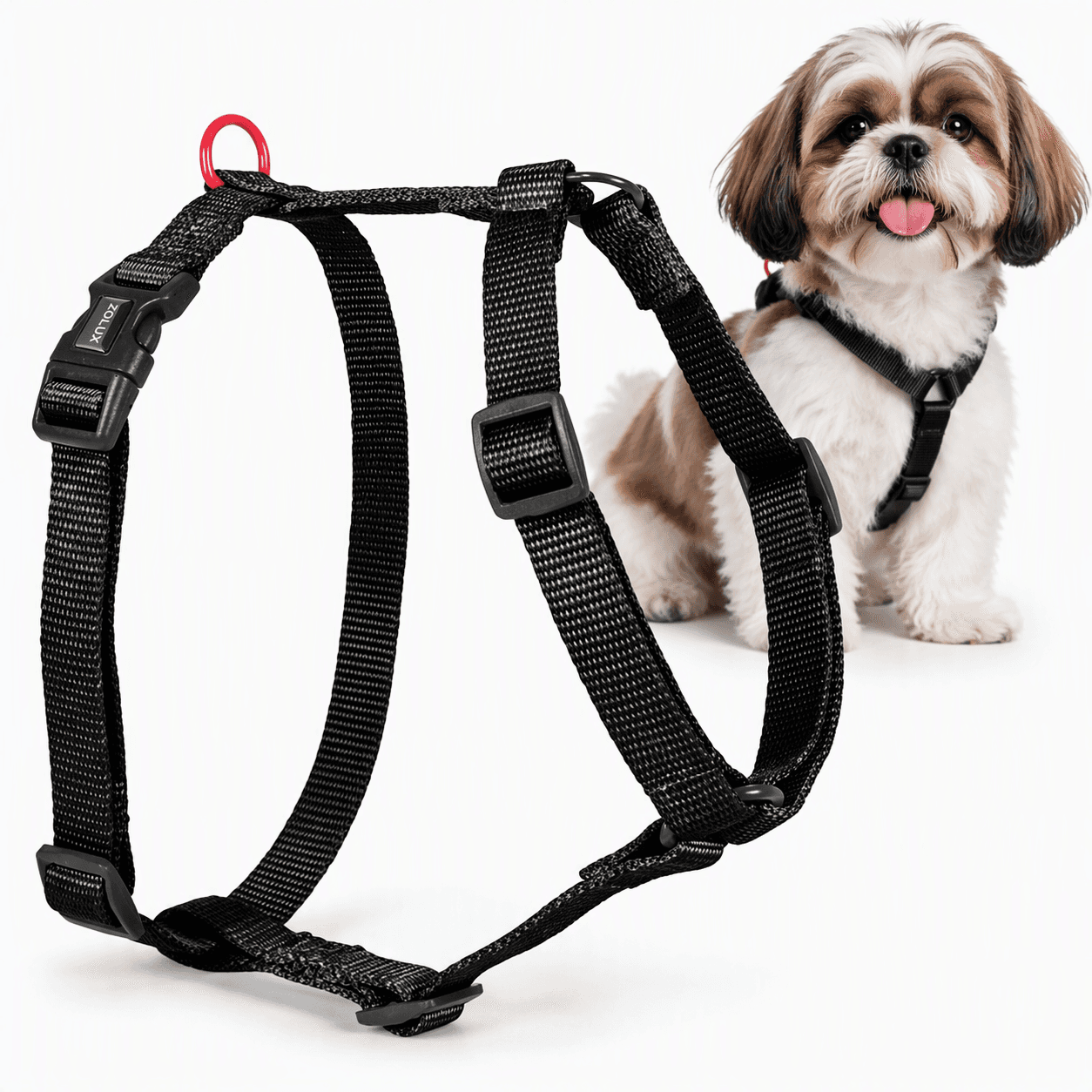 ZOLUX Klassisches Nylon-Hundegeschirr, 27–42 cm, 15 mm, schwarz