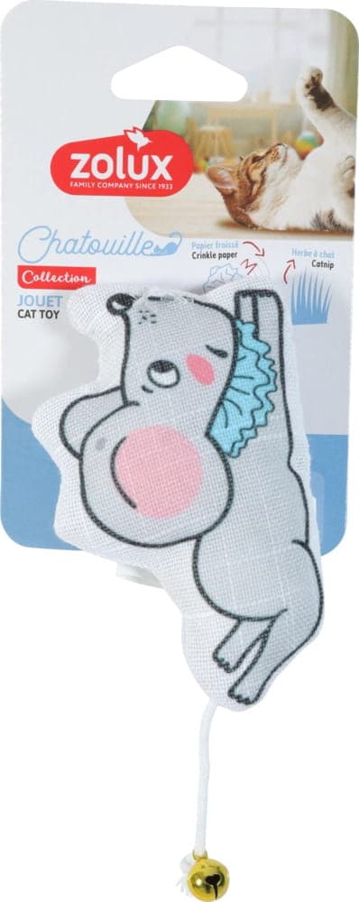 ZOLUX CHATOUILLE Katzenspielzeug, Maus mit Kragen, Glöckchen und Katzenminze, 6 cm