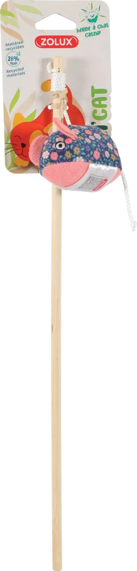 ZOLUX Katzenspielzeug Angel mit Maus, Blumen ETHICAT 40 cm