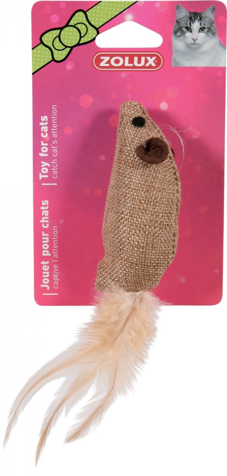 ZOLUX Katzenspielzeug, Maus mit Feder 4 cm