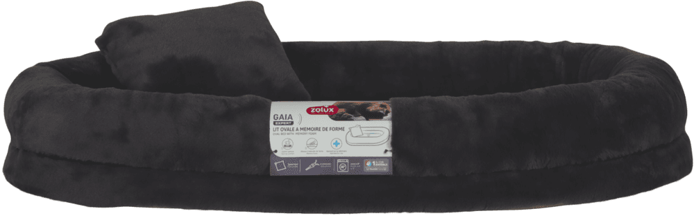 ZOLUX Ovales Hundebett GAIA mit Memory-Schaum, 110 cm, grau