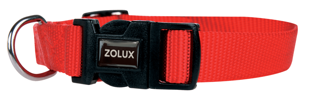 ZOLUX Nylon-Hundehalsband, verstellbar 25–35 cm, 10 mm, rot